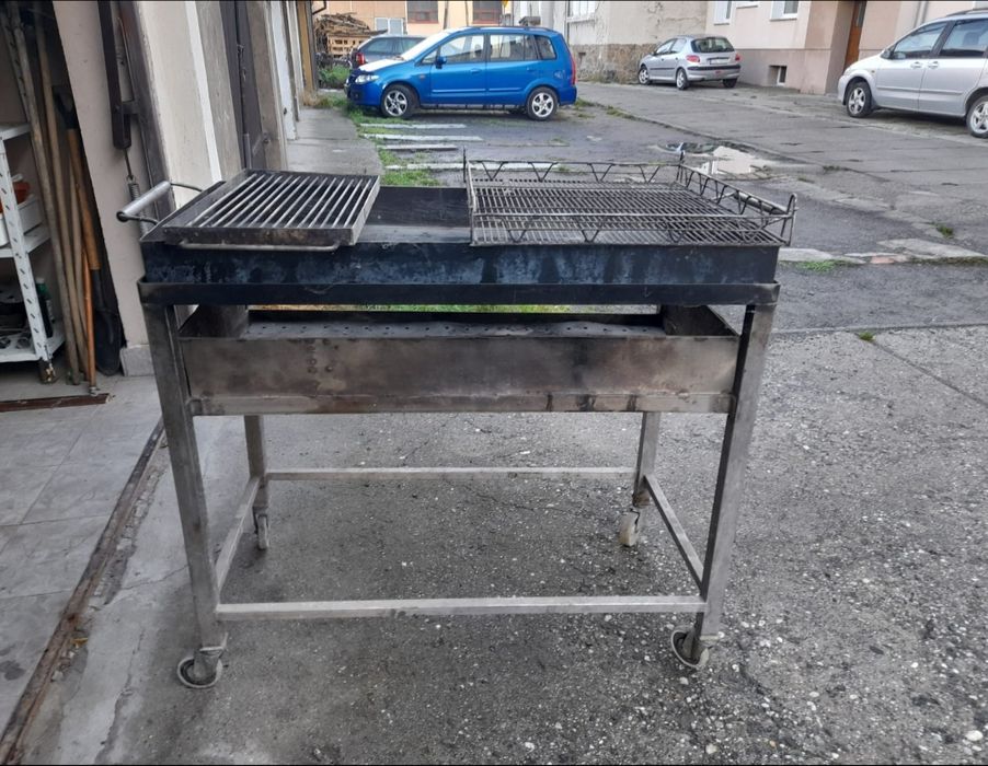 Duży grill restauracyjny, cateringowy, gastronomiczny STAL NIERDZEWNA.