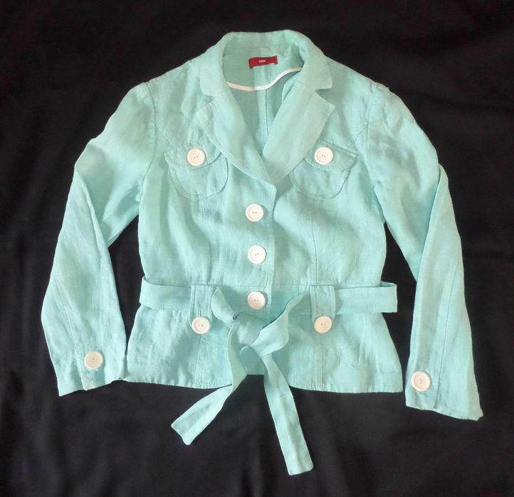 Женский пиджак, жакет льняной. Цвет мятный. LAKBI Белоруссия. Р-р 44