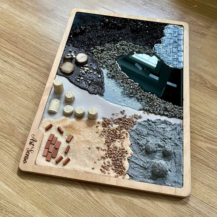 Plac budowy Panel sensoryczny Makieta Montessori zabawa duży