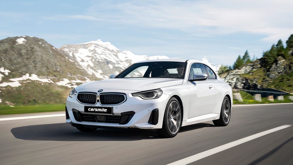 Białe BMW Seria 2 z lewej strony