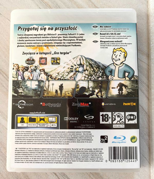 Unikat Fallout 3 w polskiej wersji językowej na PS3, Stan Idealny!