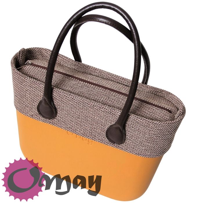 Brązowy organizer do OBAG STANDARD +OPASKA plecionka beż OMAY