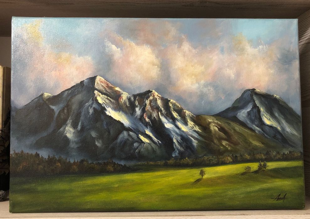 Картина маслом "Гірський пейзаж" 45*30