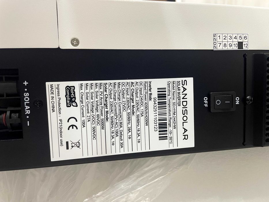 Гібридний інвертор Sandisolar [Anenji/Aninerel] 4.2kW 4200W 24V WiFi