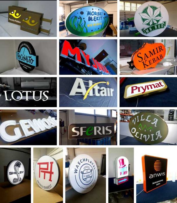 Kaseton reklamowy Litery 3D LED producent reklam Baner Logo Szyld