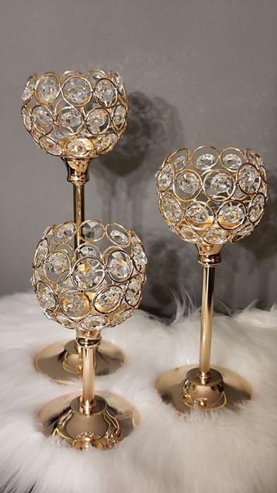 Nowe Zestaw kryształowych świeczników