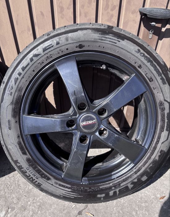 Felgi Aluminiowe DEZENT 16" 5x114.3 + Opony Letnie Falken