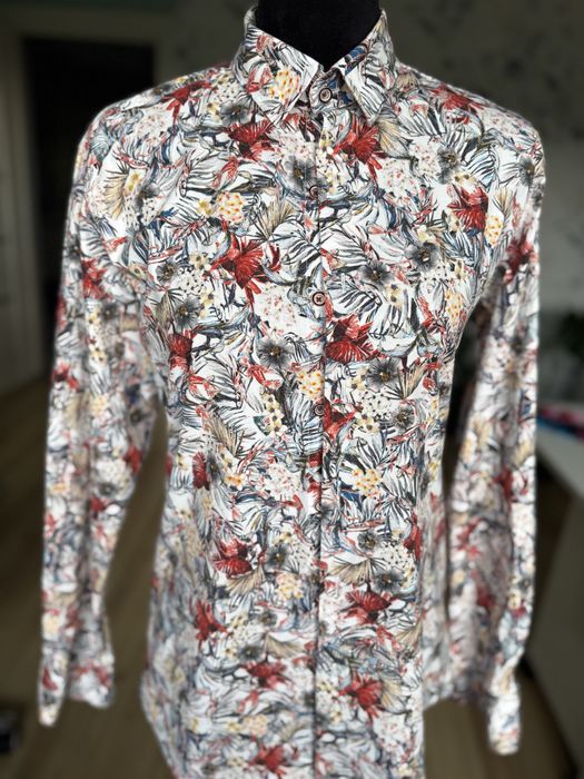 Koszula męska w kwiaty slim fit L 41-42