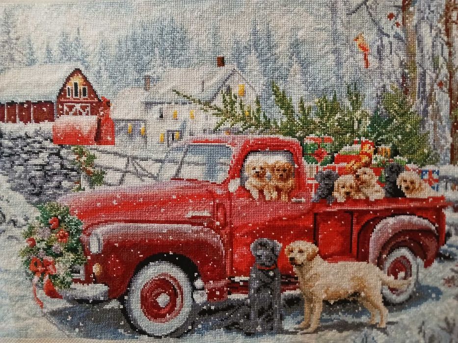 Вишита картина хрестиком "Різдвяна доставка"