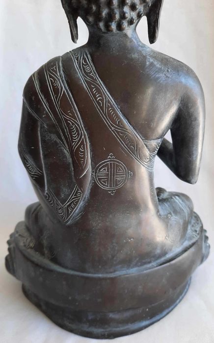 Budda Duża Stara Figura Brąz
