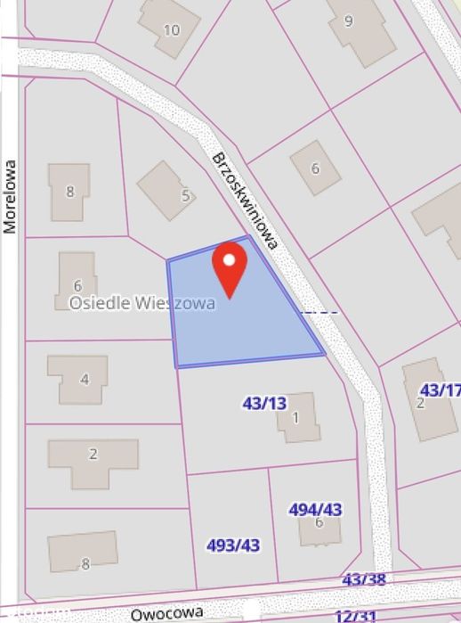 Atrakcyjna działka budowlana 934m2- os. Wieszowa ul. Brzoskwiniowa.
