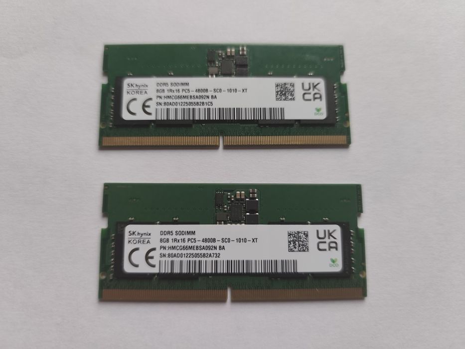 DDR5 16GB (2×8GB) 4800 MHz SO-DIMM