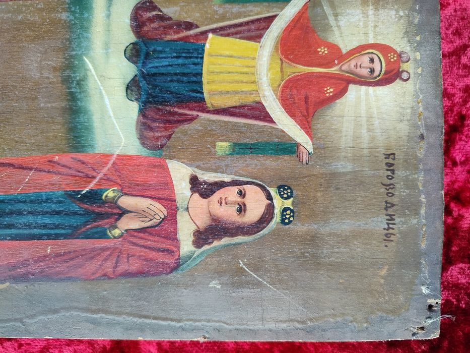 Stary obraz  Pokrow Ukraina Rosja– pisana na desce