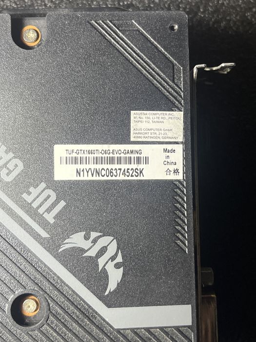 Відеокарта Asus tuf 1660 TI