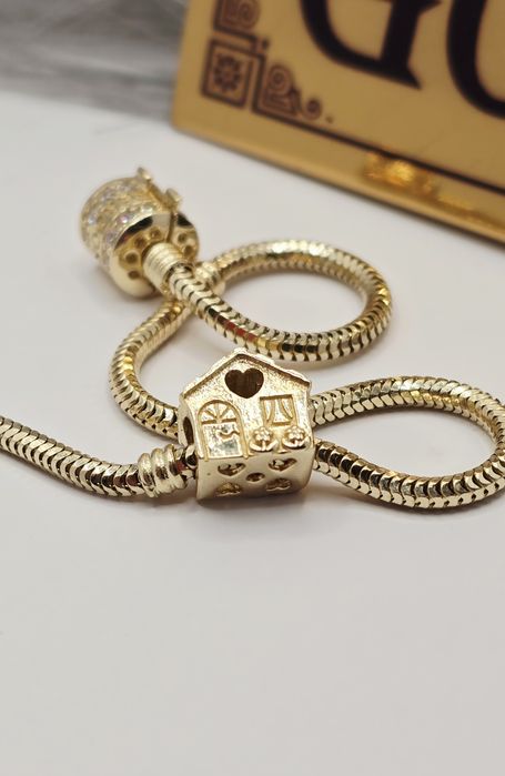 Złoty charms domek próba 585 14k