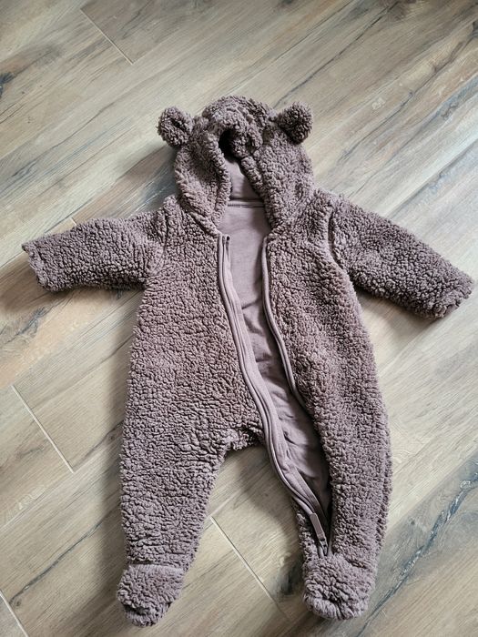 Kombinezon niemowlęcy H&M miś brązowy futerkowy zima  jesień