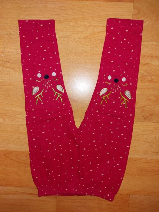 Zestaw świąteczny dla dziewczynki bluzka i spodnie 86 92 cm