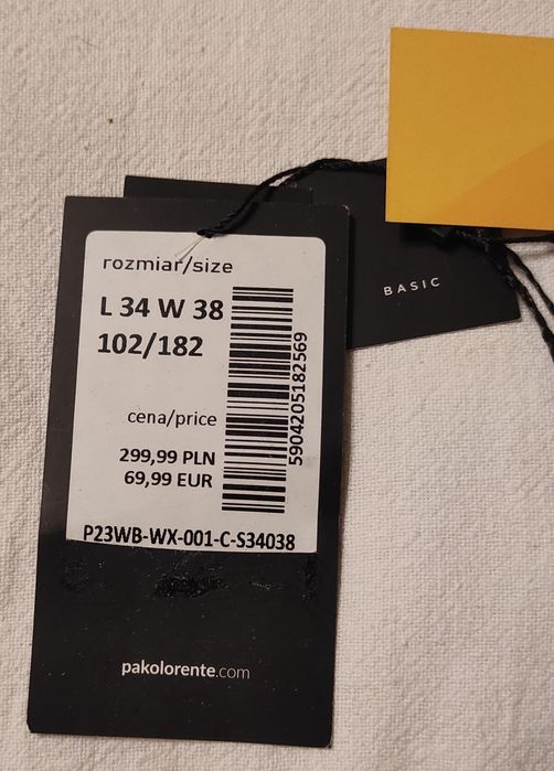 Czarne spodnie Pako Lorente L34 W38 102/182