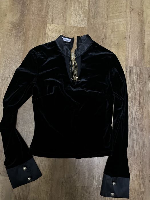 Чорна бархатна кофта | розмір S/XS