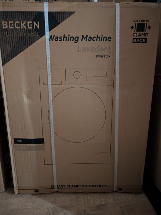 Máquina de Lavar Roupa Becken 8Kg - Inox - 1400 Rpm - Nova c/garantia