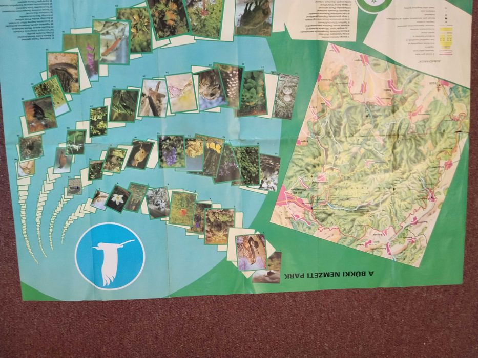 Mapa turystyczna Matra i Bukk . Północne Węgry. Eger Gyongyos Miskolec