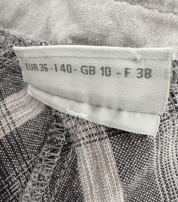 Lniana sukienka na szelkach, w kratę, styl vintage, 36, S, 100 % len