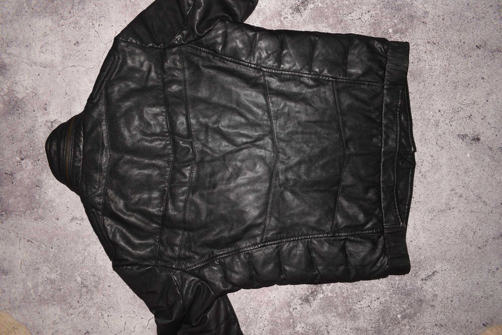 Maddison Down Leather Jacket (Мужская Зимняя Кожаная Куртка Пуховик )