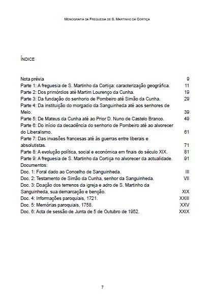 Livro "Monografia da Freguesia de S. Martinho da Cortiça