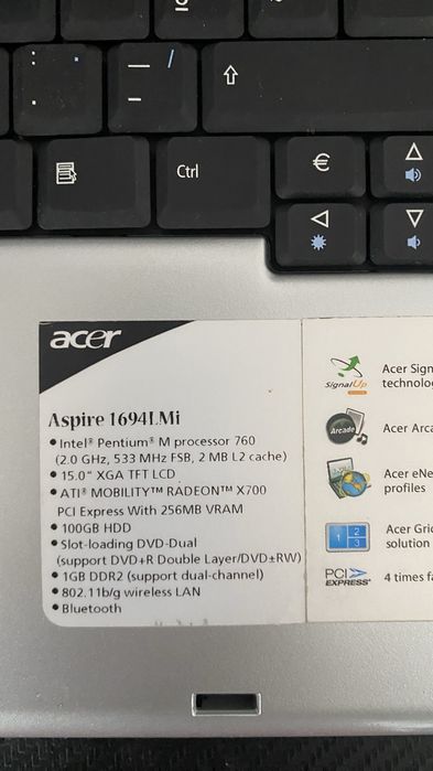 Conputador portatil  Acer aspire 1694Lmi