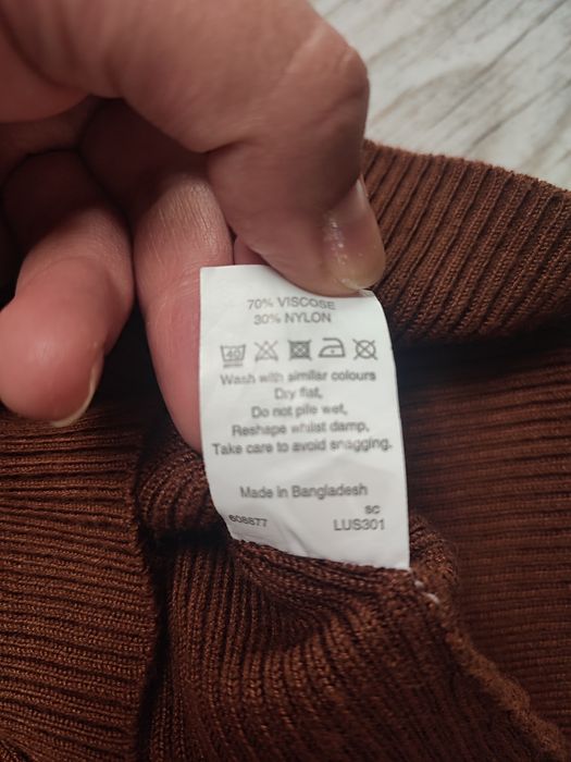 River Island 34 XS sweter damski golf długi rękaw prążek dopasowany