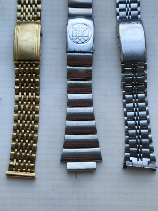 Браслеты на часы жёлтый и белый