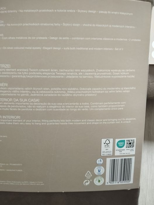 4 beżowe zasłony aksamitne welurowe Smukee 4x zasłona przelotki