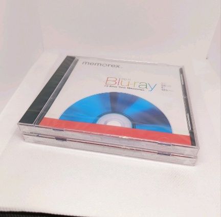 Pack de 2 Memorex Blu-Ray BD-R 25GB 4x 135m Single Layer Recordable Discs Novos/Selados