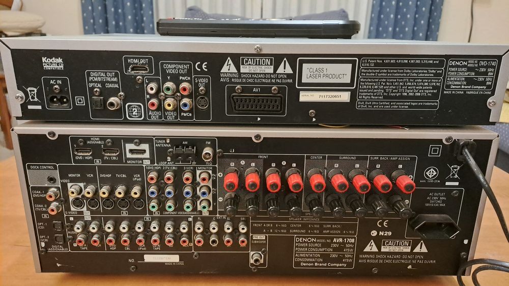 Amplificador e DVD Denon 7.1