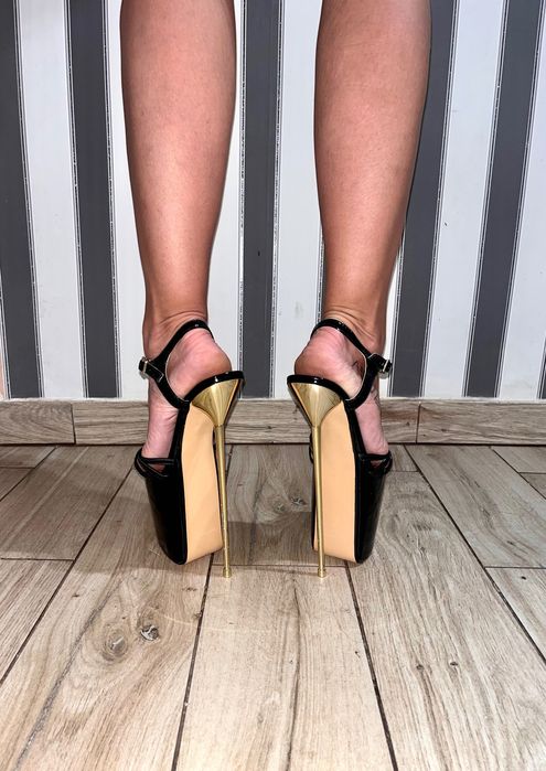 118/ OD RĘKI 45 Trans Crossdress 35-45EU szpile szpilki sandały czarne