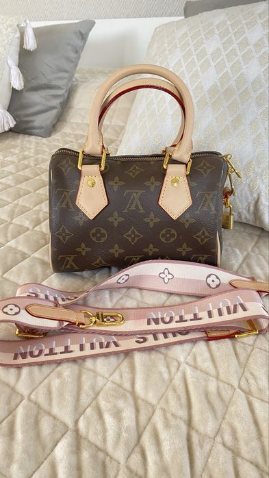 Bolsa de mão com monograma – castanho e bege
