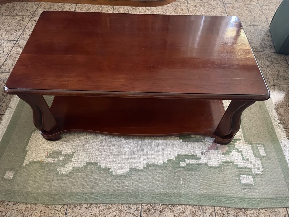 Sala completa clássica em madeira + sofás – venda de conjunto
