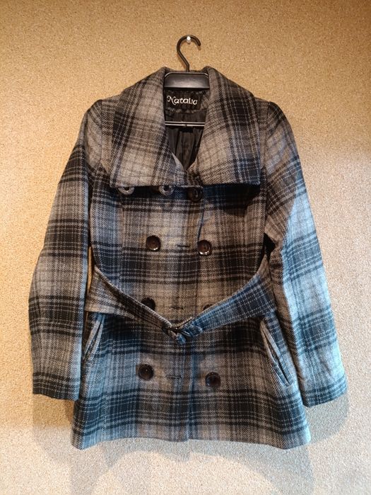 Wełniana kurtka zimowa, krótki płaszcz r.S produkcja polska