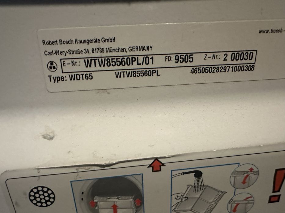 Części do suszarki Bosch  serie 8, elektronika,silnik,szuflada, pomp