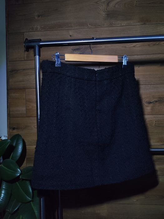 Жіноча чорна твідова спідниця H&M тепла 42