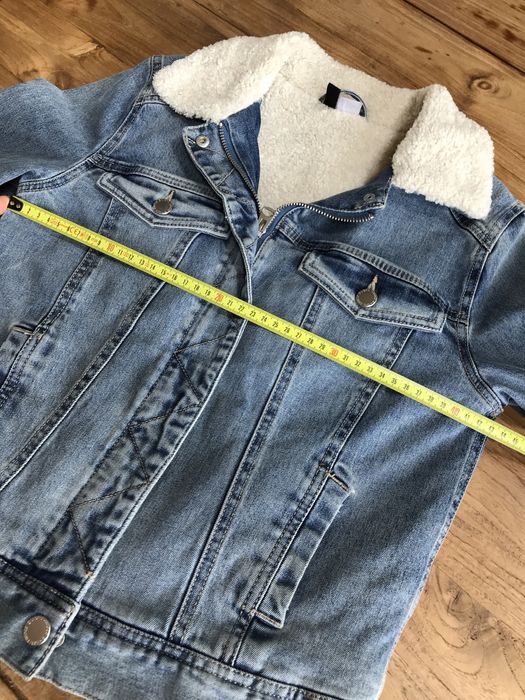 H&M Divided kurtka katana dżinsowa z kożuszkiem S