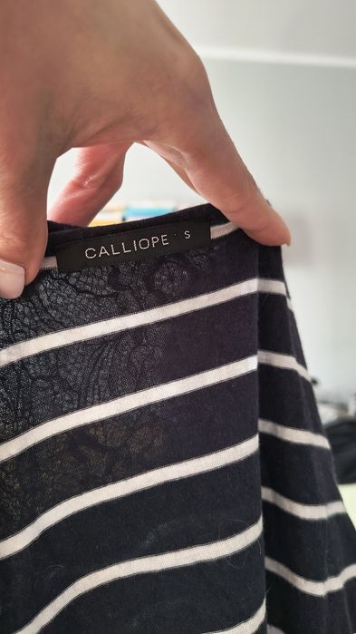 Bluzka damska w paski koronka Calliope