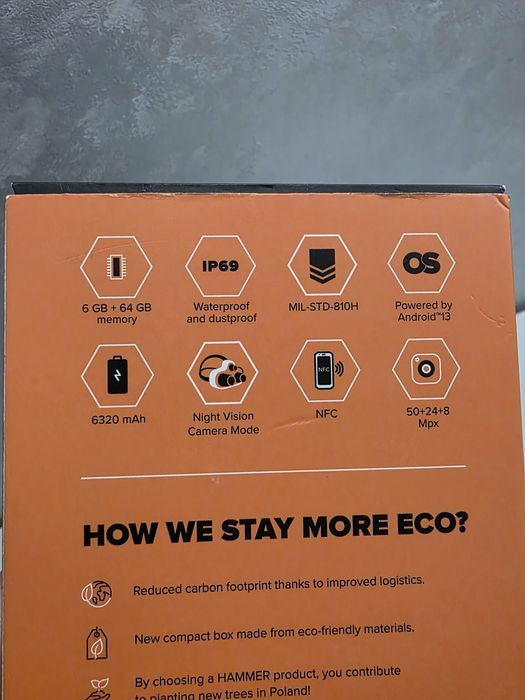 Новий  телефон Hammer Iron V 6/64GB Black бронебійний