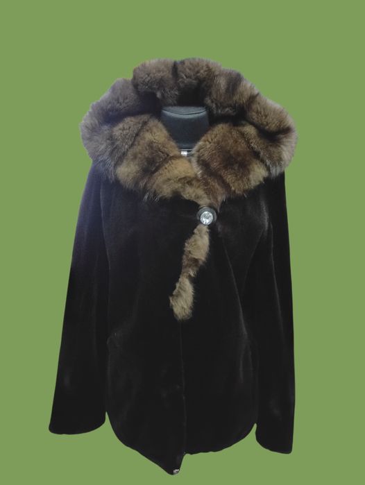 Nafa. Ог 110см.Норковый полушубок, шуба с соболем. Норковая шуба