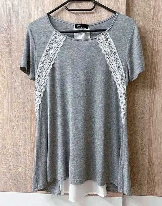 bluzka, t-shirt, rozm. M, koronka, t-shirt, vintage unikat romantyczna
