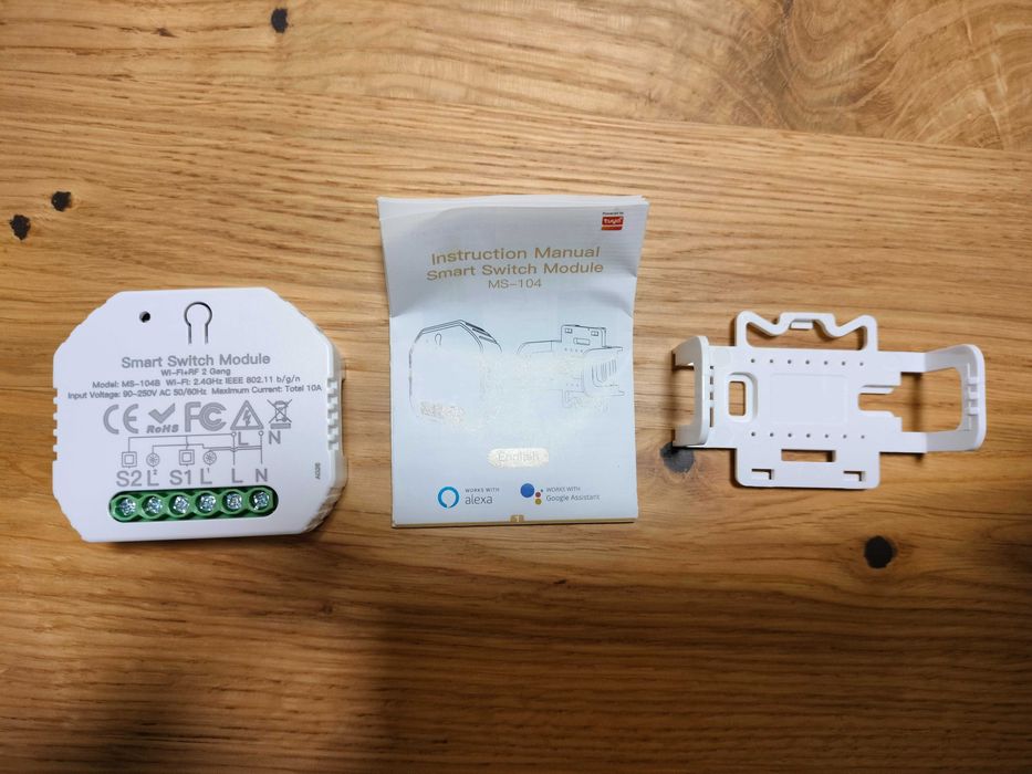 Бездротове двоканальне реле 2 Gang WiFi + RF  Smart Switch Module, 10А