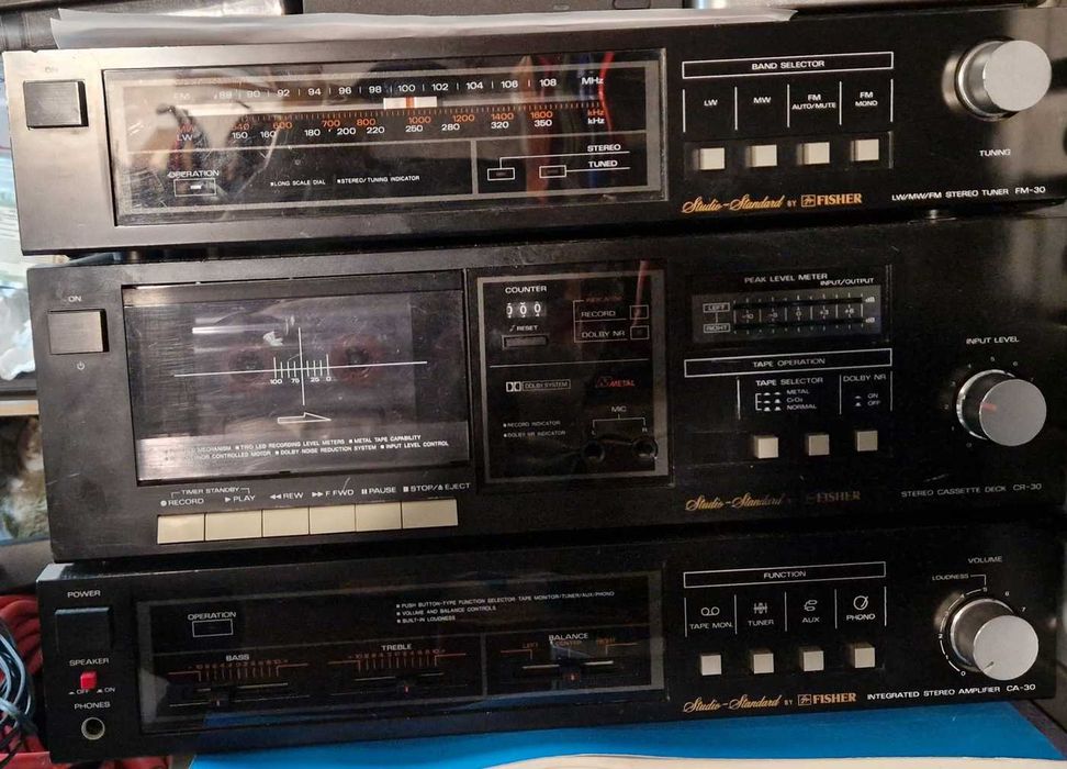 Wieża Fisher 3 elementy stereo Tanio.