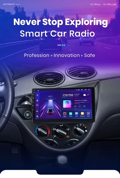 Rádio 9" android Ford Fiesta e Focus WIFI GPS NOVO