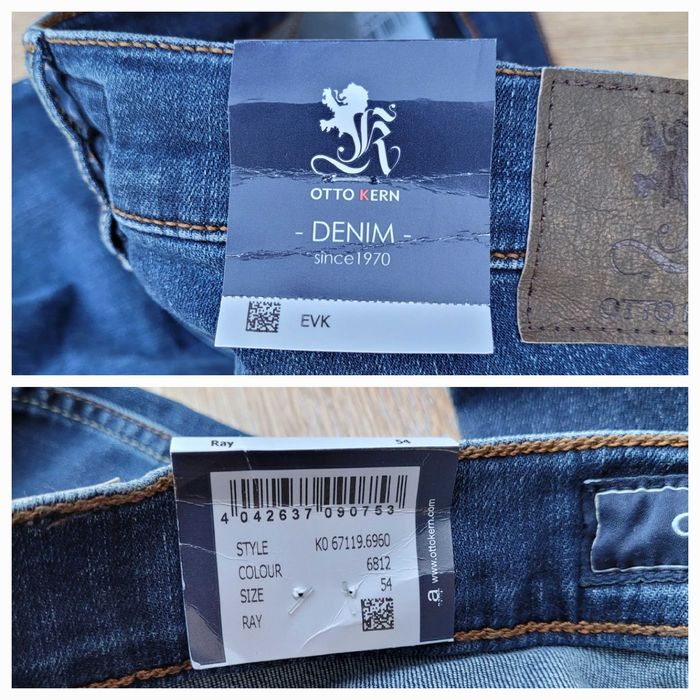Нові OTTO KERN розмір 54 XL W38/L29 чоловічі джинси Regular fit завужені штани брюки денім Denim стрейчеві Stretch темно-сині Німеччина
