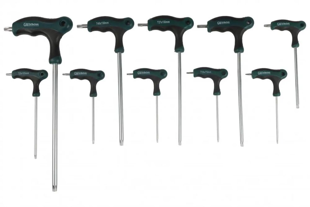 Набір ключів шестигранних T-подібних TORX 8–45 мм S2 “Зірка”, 10 шт
